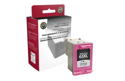 Clover Technologies Group, LLC High Yield Tri-Color Ink Cartridge for HP F6U63AN (HP 63XL)